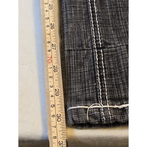 Victorious Mens Denim Jeans 36×32 Black Decorated Pockets Silver And Black Y2K - Picture 10 of 11